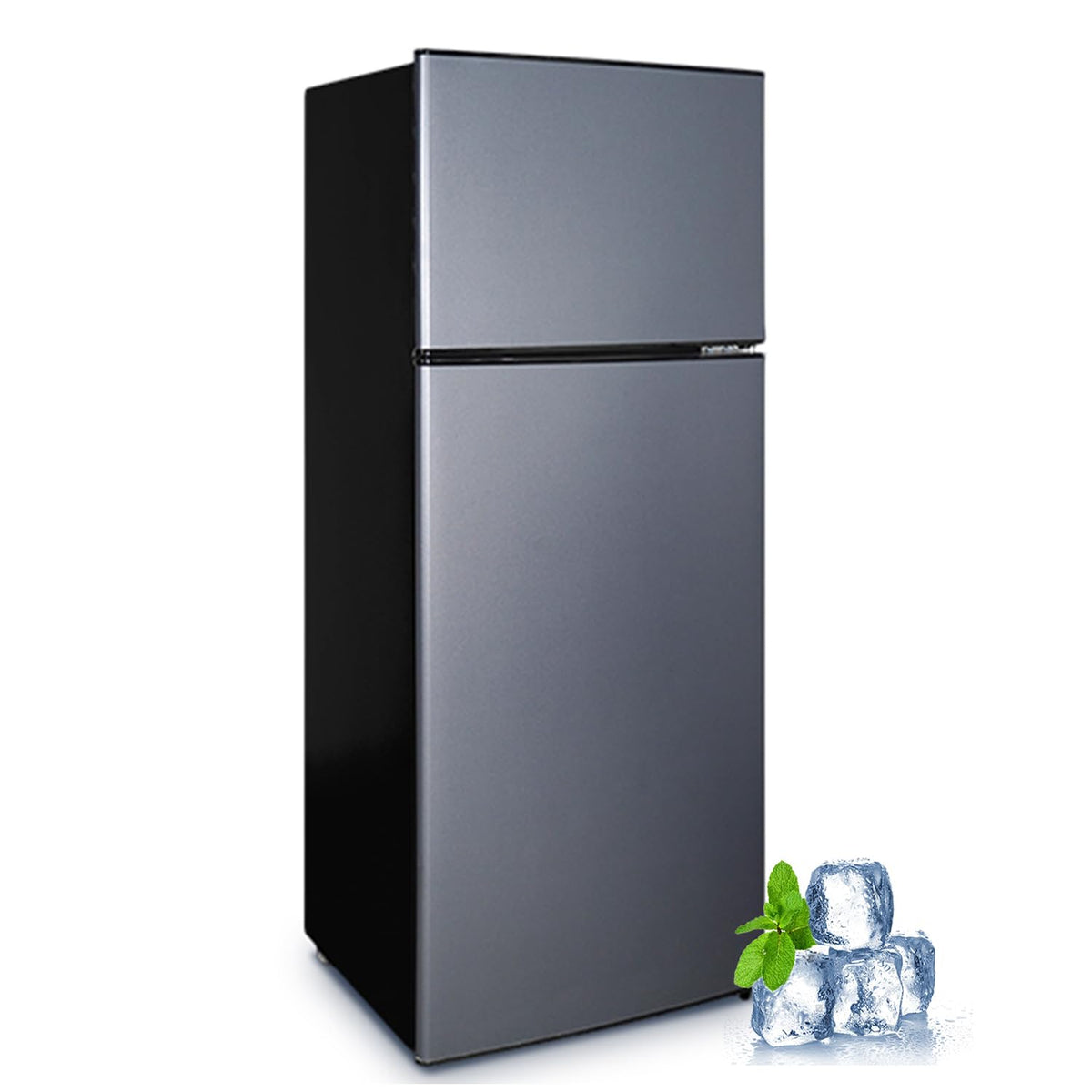 Cucina Magica Mini Fridge with Freezer, 3.2 cuft Small Refrigerator, 7 Adjustable Thermostat, Energy Saving, Low Noise, Double Door Compact Refrigerator for Dorm, Bedroom, Office - Silver