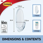 Command Medium Hooks, Clear, 2 Hooks and 4 Adhesive Strips