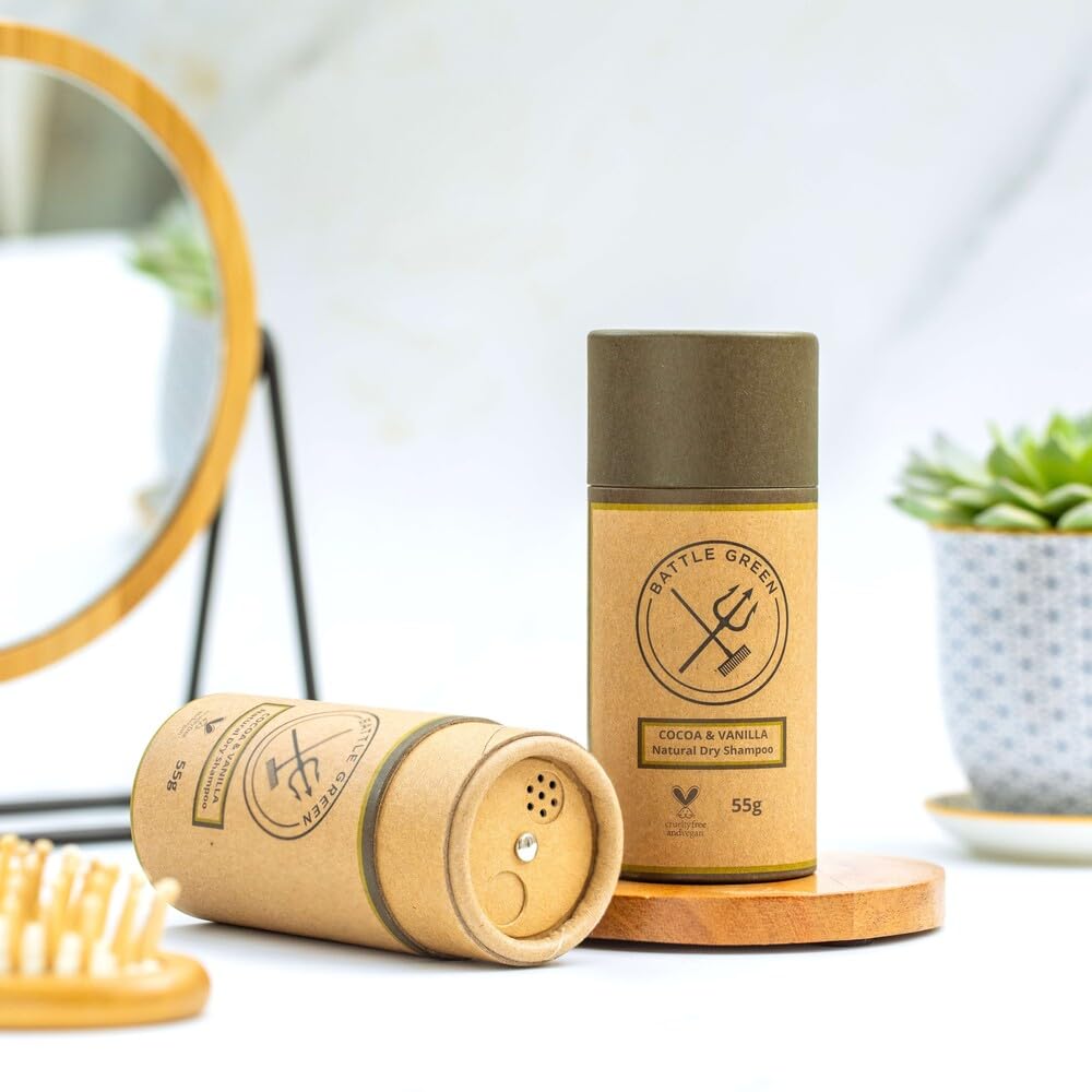 Battle Green Natural Dry Shampoo Powder 55g Tube (Mint and Tea Tree)
