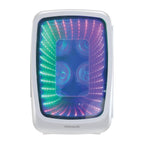 Frigidaire Gaming Light Up Mini Beverage Refrigerator, 6 can, 4 liters, Cooler with large see through door and LED lights Perfect for Gaming Experience, Home, Office, or Cars.12V Charger (Blue)