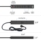 Yintar 6Ft Surge Protector Power Strip with 8 Outlets and 4 USB Ports