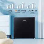 BANGSON 1.1 Cu.ft Upright Mini Freezer for Dorms Apartment, Silver