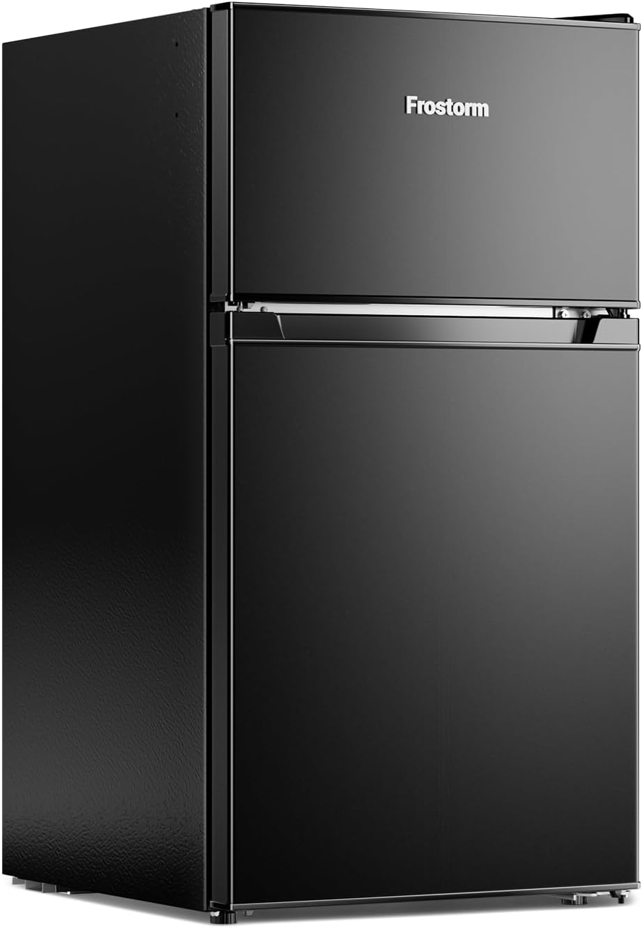 3.2 Cu Ft Mini Fridge with Freezer, Single Door Upright Freezer