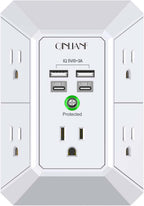 Surge Protector, QINLIANF 5 Outlet Extender with 4 USB Ports(2USB-C)