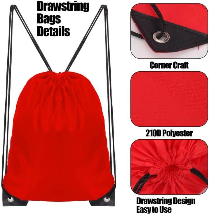 Drawstring Bags for Kids Adults - Swim Gym Sports School Travel Bag