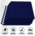 ComFy Mat Gym Flooring Mat, Foam Exercise Mats, Interlocking Puzzle EVA Floor Tiles, Non slip Rubber Cushion For Home Workout, Bonus Adhesives,24"X24"(60x60cm)