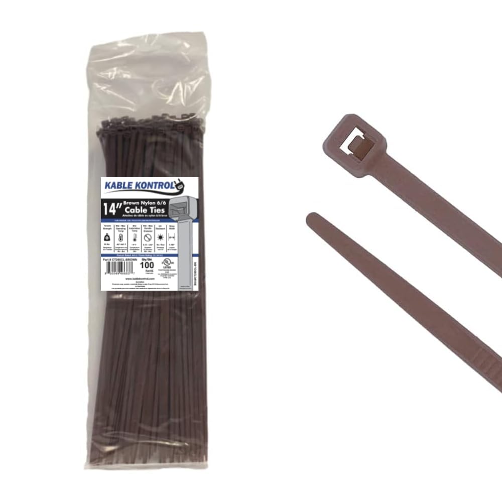 Kable Kontrol Cable Zip Ties, 4 Inch, 100 Pcs, 18lbs Test, Gray