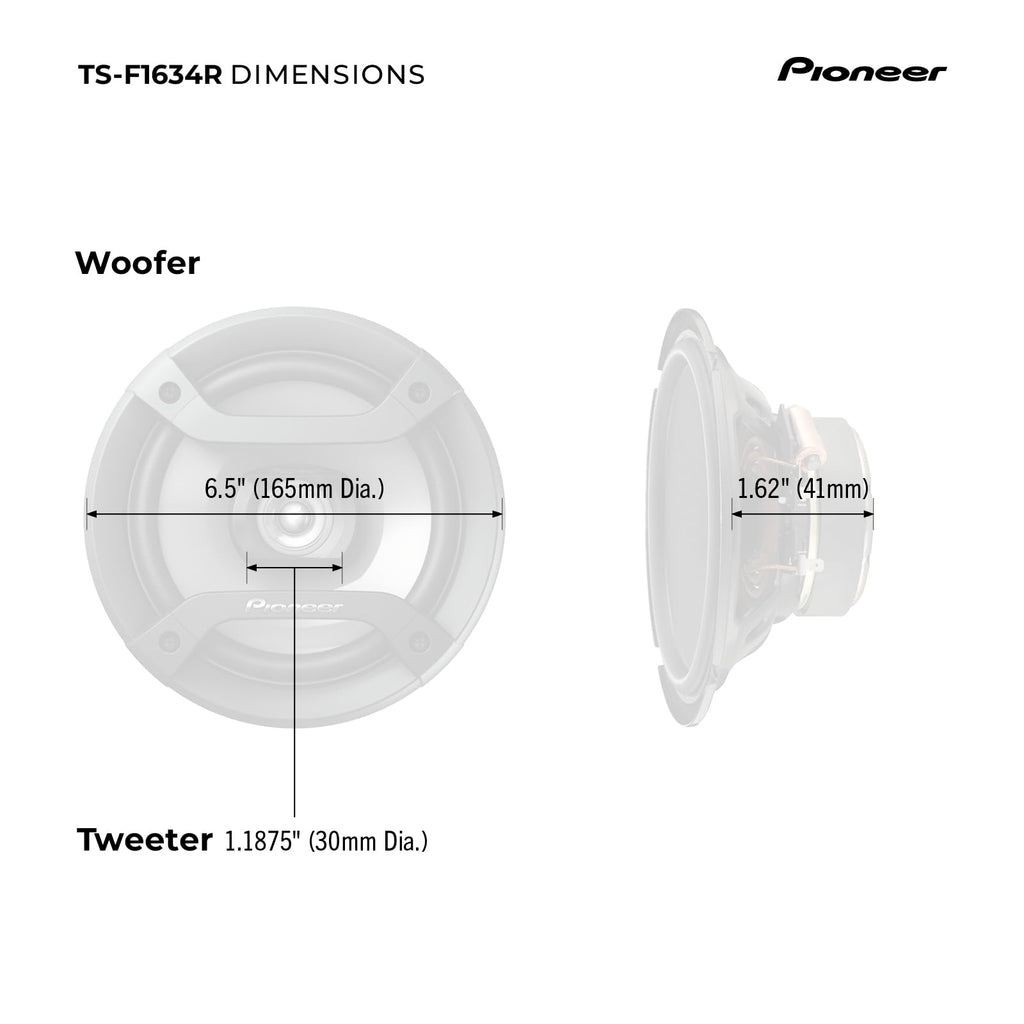 Pioneer F-Series TS-F1035R 4" 2-Way Coaxial Car Speakers 150W Max