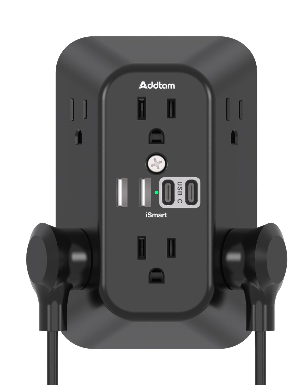 Addtam 6-Outlet Extender Surge Protector, Multi Plug Wall Outlet with 4 USB Wall Charger(PD 30W), Plug Extension Outlet with 1800J, Outlet Splitter Power Strip for Home Office, White