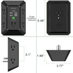 Surge Protector, QINLIANF 5 Outlet Extender with 4 USB Ports(2USB-C)