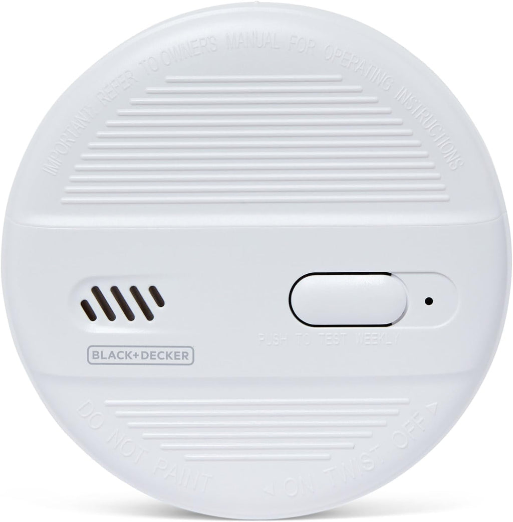 BLACK+DECKER Smoke Alarm for Home 10 Year Life with 9v Replaceable Battery
