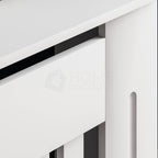 Vida Designs Chelsea Radiator Cover White - Medium - Modern Vertical Slat Design For Optimal Heat Circulation - H82xW111xD19cm - Painted MDF Cabinet Ideal For Living Room & Hallway