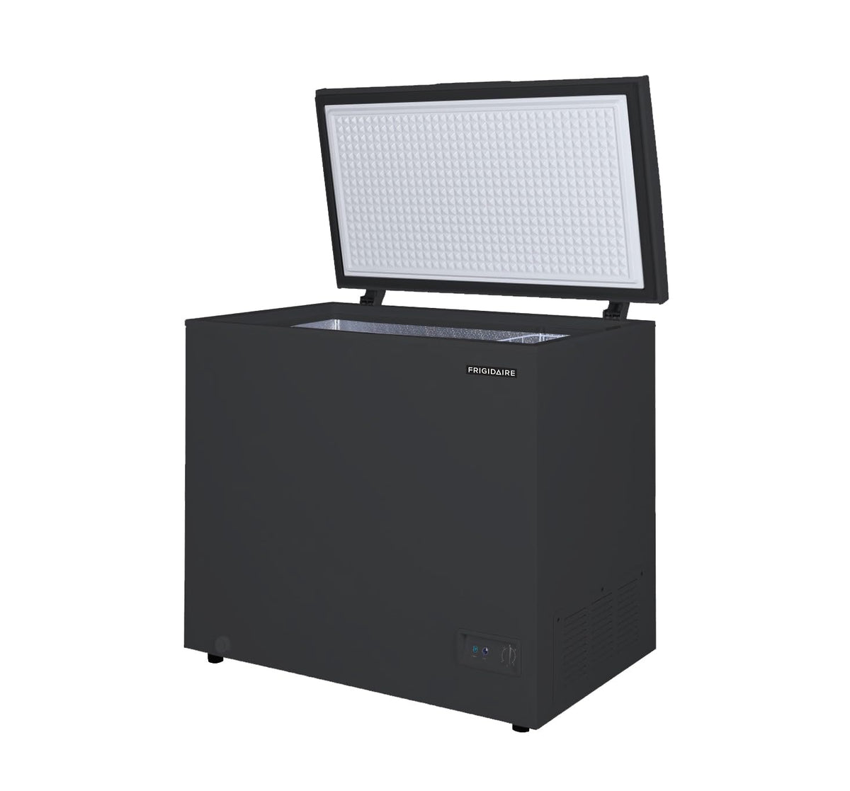 FRIGIDAIRE EFRF5003-BLACK Chest Deep Freezer-Garage-Ready, 5.0 Cu. Ft. Capacity, Black-Adjustable Thermostat-Removable Vinyl Coated Wire Basket-Easy Defrost Drain