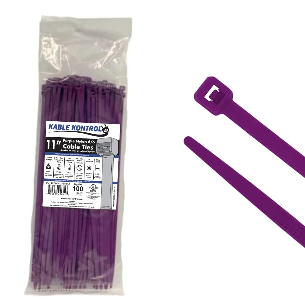 Kable Kontrol Cable Zip Ties, 4 Inch, 100 Pcs, 18lbs Test, Gray