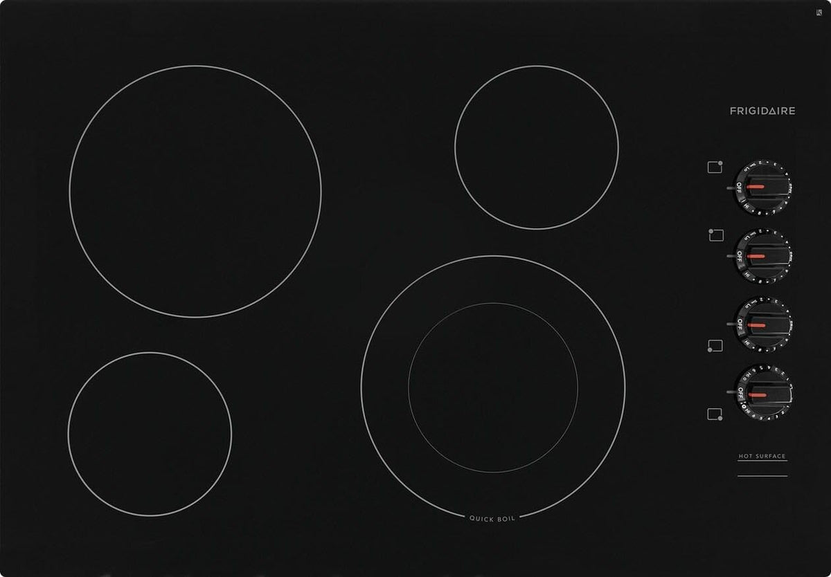 Frigidaire FFEC3025UB 30 Inch Electric Smoothtop Style Cooktop with 4 Elements in Black
