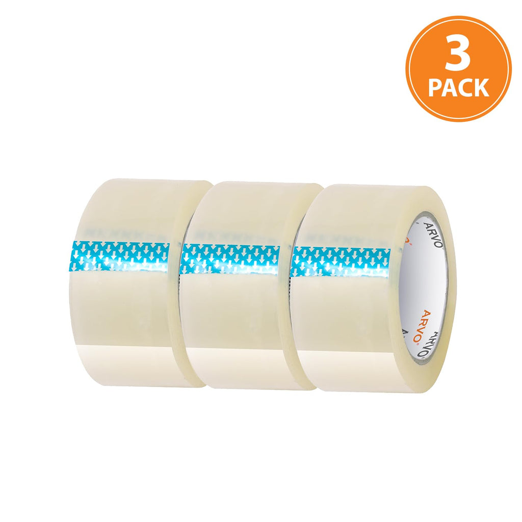 ARVO Clear Packing Tape 6 Rolls with Low Noise (48mm x 60m) - Durable Parcel Sealing Tape for Packing Boxes, Secure Packaging for Moving House