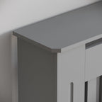 Vida Designs Chelsea Radiator Cover White - Medium - Modern Vertical Slat Design For Optimal Heat Circulation - H82xW111xD19cm - Painted MDF Cabinet Ideal For Living Room & Hallway