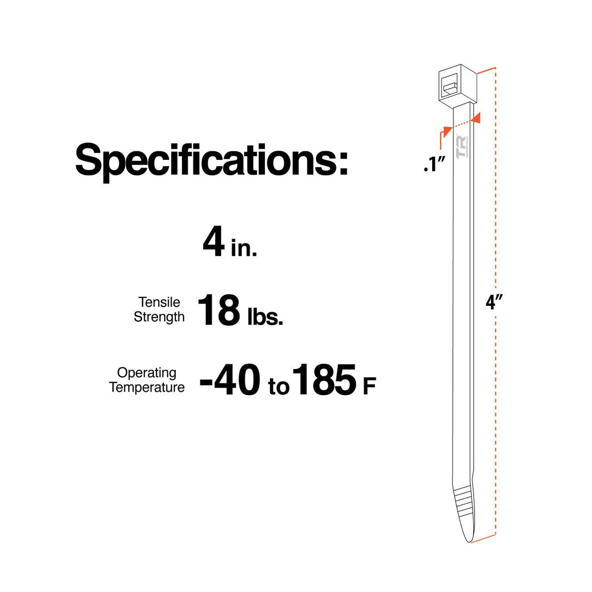TR Industrial Multi-Purpose Natural Cable Ties, 48 inches, 50 Pack
