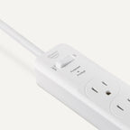 Amazon Basics Surge Protector Power Strip, 6-Outlet with 200J Protection, Circuit Breaker, LED Indicator, On/Off Switch, Wall-Mounting, 2ft Extension Cord, White, 2-Pack