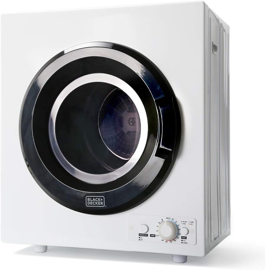 BLACK+DECKER 2.65 Cu. Ft. Portable Dryer, 8.8 lb. Capacity, BCED26, White