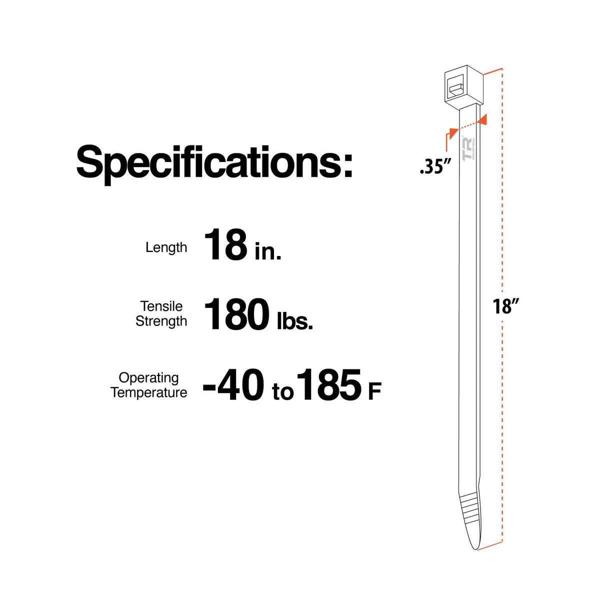 TR Industrial Multi-Purpose Natural Cable Ties, 48 inches, 50 Pack