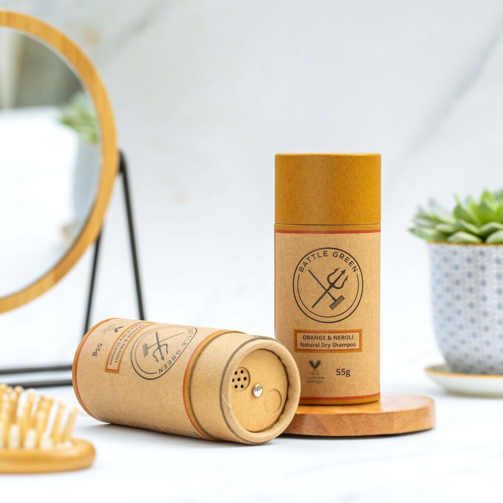 Battle Green Natural Dry Shampoo Powder 55g Tube (Mint and Tea Tree)