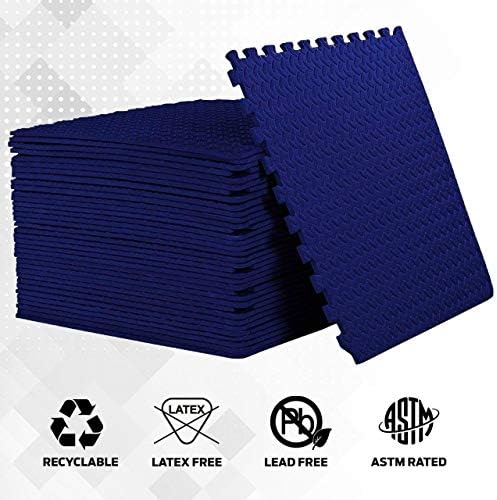 ComFy Mat Gym Flooring Mat, Foam Exercise Mats, Interlocking Puzzle EVA Floor Tiles, Non slip Rubber Cushion For Home Workout, Bonus Adhesives,24"X24"(60x60cm)