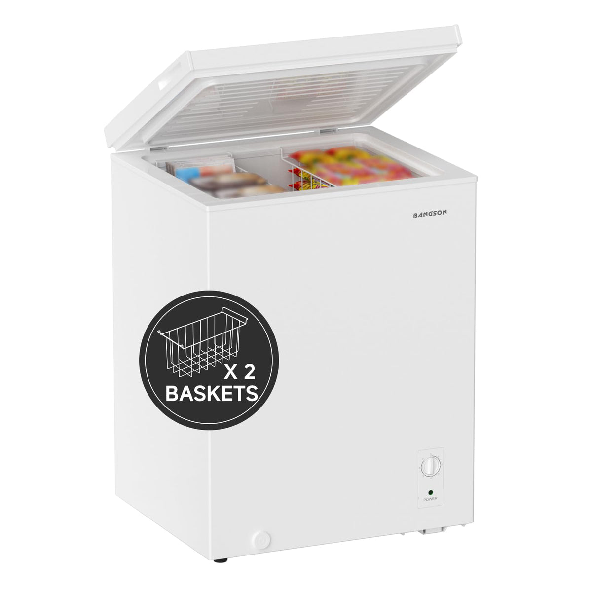 BANGSON 3.5 Cu.Ft Chest Freezer for Apartment, White