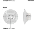 Pioneer F-Series TS-F1035R 4" 2-Way Coaxial Car Speakers 150W Max
