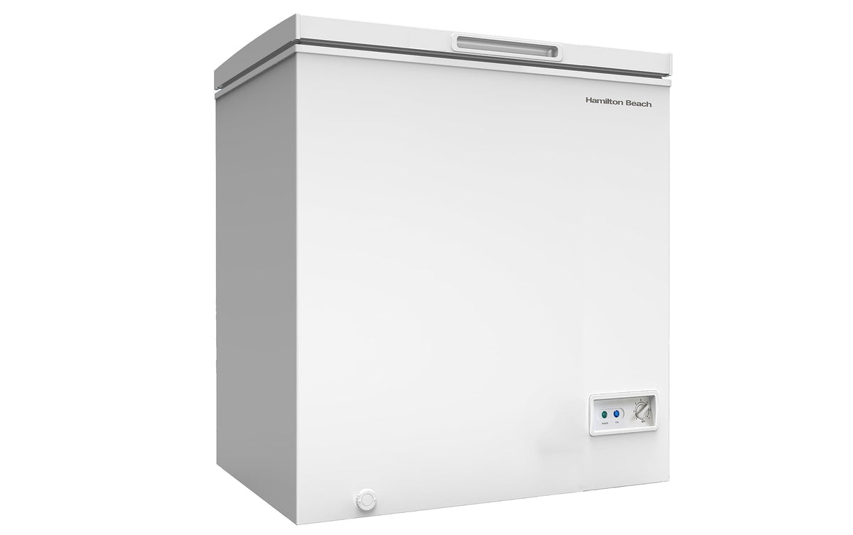 Hamilton Beach 17 cu ft Chest Deep Freezer - White, GARAGE READY Food for Large Family, Storage Basket, Space-Saving Flat Back, Stay-Open Lid, Front-Access Drain, for Basement, Laundry Room, Cottage