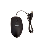 Amazon Basics Responsive and Precise 3-Button Wired USB Computer Mouse with Scrolling and Tracking, Single, Black