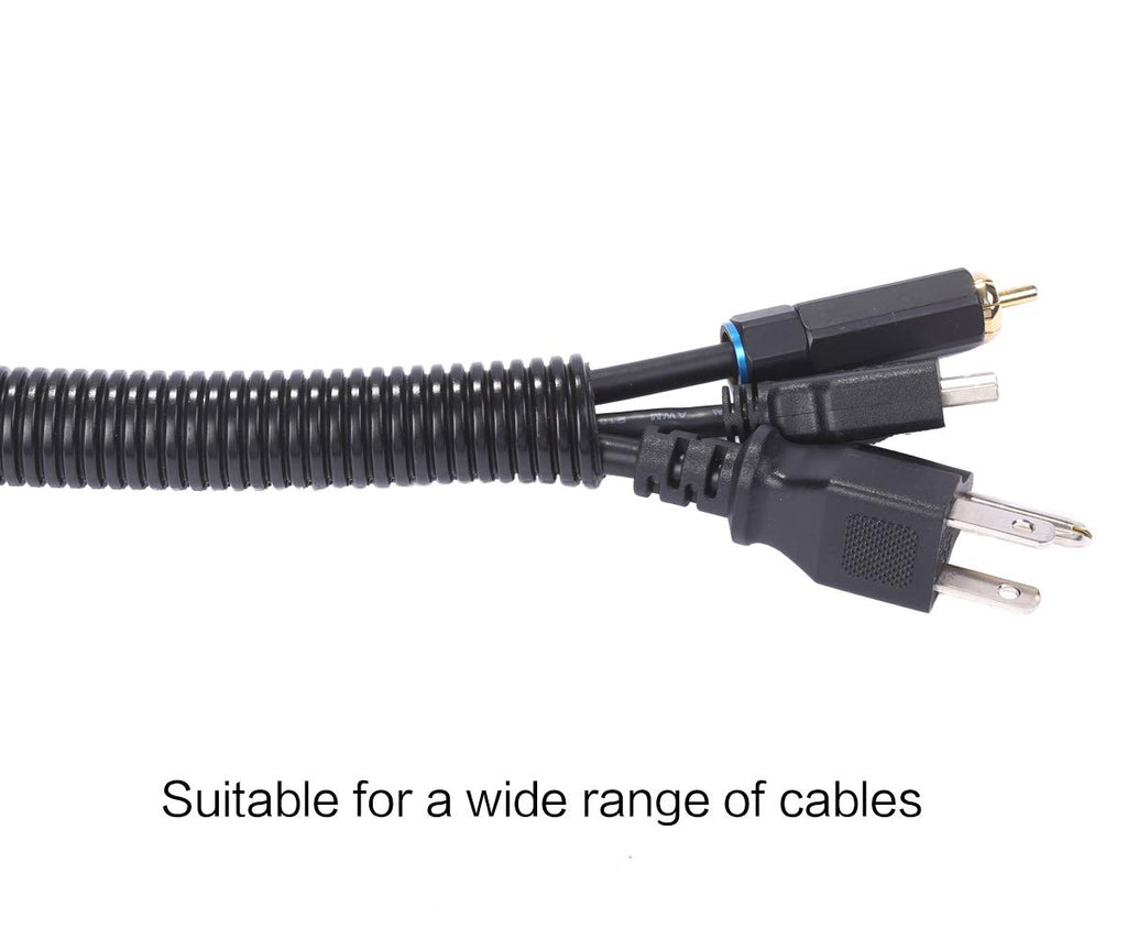 Alex Tech 10ft - 1/2 inch Split Wire Loom Tubing - Black