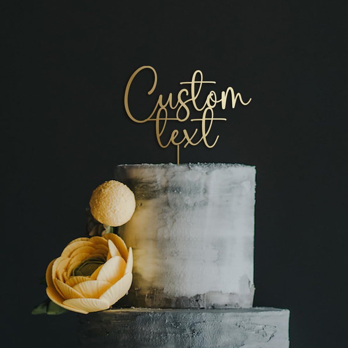 Wooden Custom Cake Topper with Your Text Personalised Party Decor Birthday Anniversary Far Away Christmas Graduation Wedding Engagement
