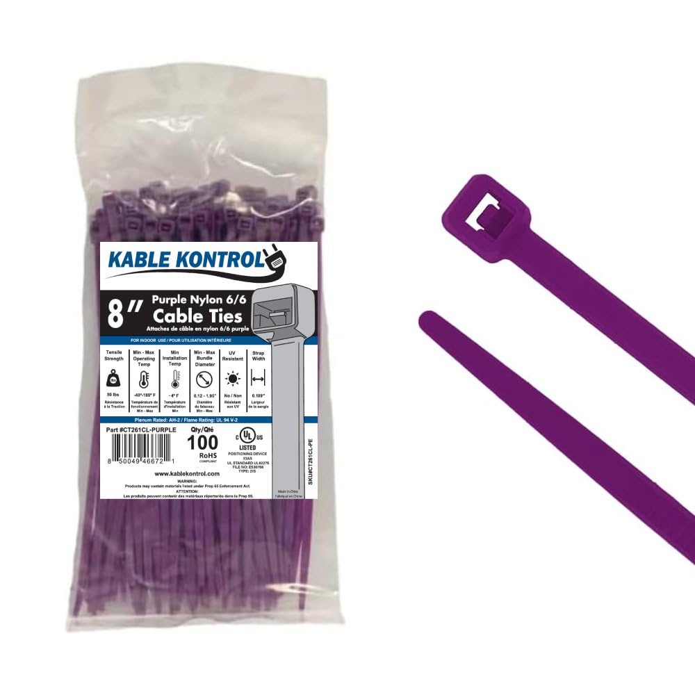Kable Kontrol Cable Zip Ties, 4 Inch, 100 Pcs, 18lbs Test, Gray