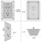 Surge Protector, QINLIANF 5 Outlet Extender with 4 USB Ports(2USB-C)