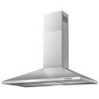 SNDOAS Range Hood 30 inch,Wall Mount Range Hood in Stainless Steel With Ducted/Ductless Convertible,Stove Vent Hood with Aluminum Filters,3 Speed Exhaust Fan,LED Light,Button Control