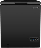 FRIGIDAIRE EFRF5003-BLACK Chest Deep Freezer-Garage-Ready, 5.0 Cu. Ft. Capacity, Black-Adjustable Thermostat-Removable Vinyl Coated Wire Basket-Easy Defrost Drain