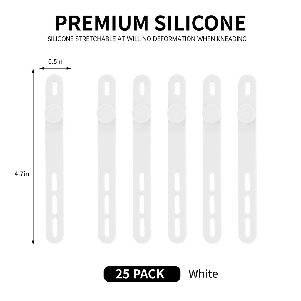 Oligei 25 Pcs Silicone Cable Ties, Cable Ties Reusable, High Elasticity Cord Wraps for Electrical Cords, Cord Organizer for Earphone, Phone Charger(Blue)