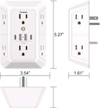 Multi Plug Wall Outlet Surge Protector with 6-Outlet & 4 USB Ports(2USB-C)