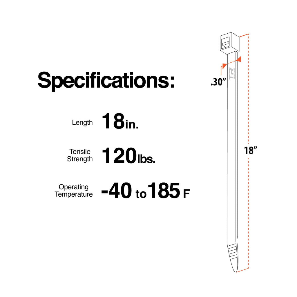 TR Industrial Multi-Purpose Natural Cable Ties, 48 inches, 50 Pack