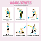 3Pcs Resistance Bands Set - Fitness Exercise Bands, Elastic Bands, Pilates Bands with 3 Resistance Levels, Long Stretch Bands for Yoga, Pilates, Stretching, Strength Training (Pink, Purple, Blue)