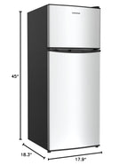 BANGSON 7.7 Cu.Ft Refrigerator with Top Freezer Apartment Size Black