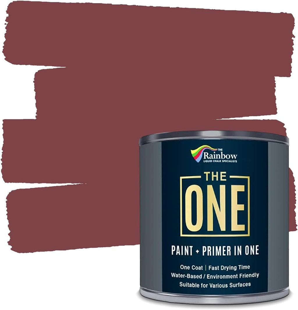 The ONE All-In-One Paint & Primer - Deep Red Satin, 2.5 L | Multi-Surface 1 Coat Formula | Easy Indoor & Outdoor Decorating for Home & Garden Walls, Floors & Furniture | Durable, Water-Based & Low VOC