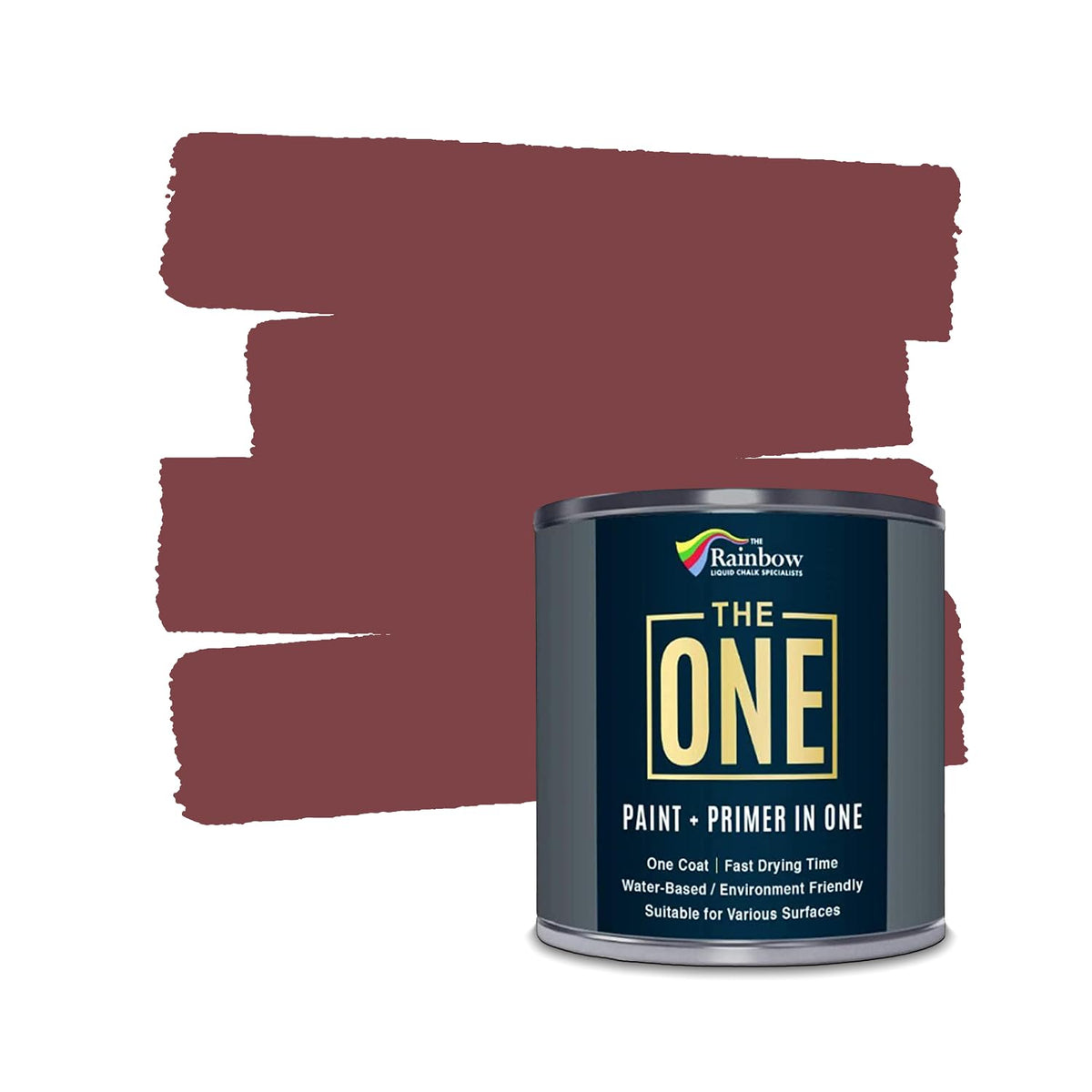 The ONE All-In-One Paint & Primer - Deep Red Satin, 2.5 L | Multi-Surface 1 Coat Formula | Easy Indoor & Outdoor Decorating for Home & Garden Walls, Floors & Furniture | Durable, Water-Based & Low VOC