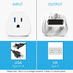 MyTravelPal US to UK Plug Adapter | UK Safety Standards | Grounded Type A/B