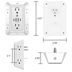 Multi Plug Wall Outlet Surge Protector with 6-Outlet & 4 USB Ports(2USB-C)