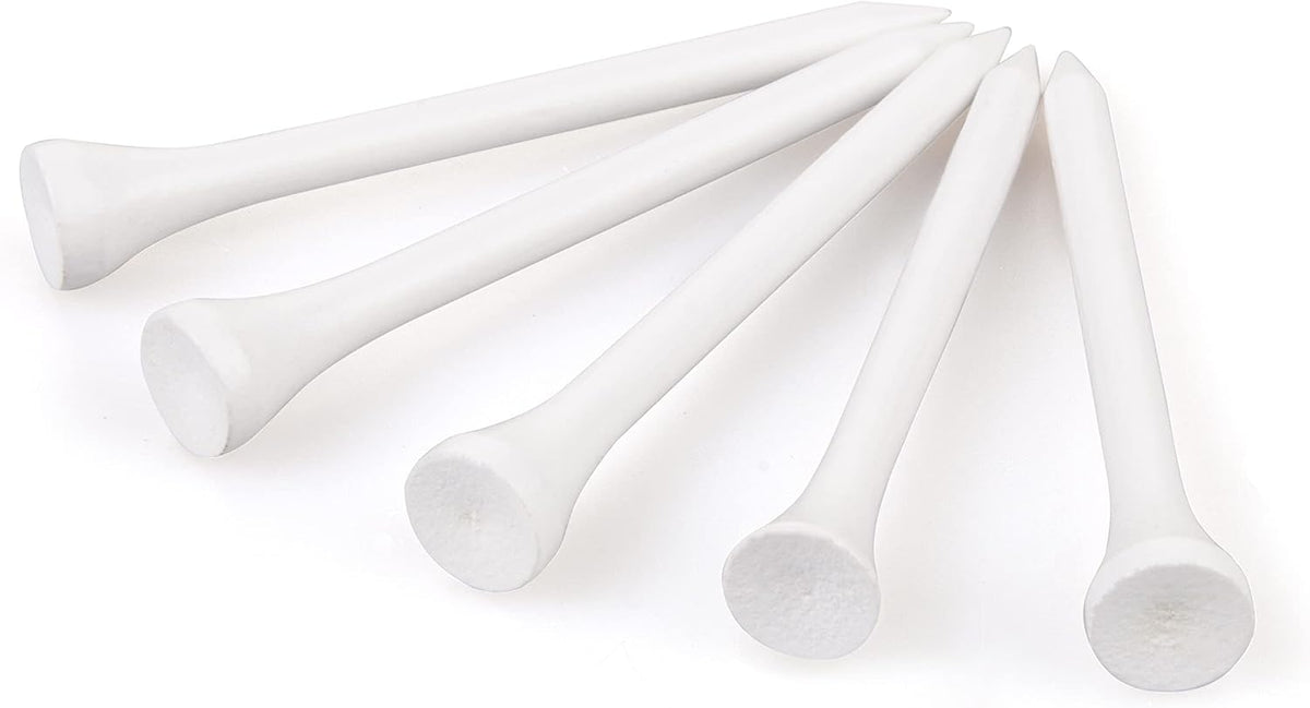 70mm 2 3/4" White Wooden Golf Tees Tee Biodegradable XL Pack of 100