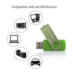 ENUODA 16GB USB Stick 1 Pack Memory Stick USB 2.0 Flash Drives Swivel Design Pen Drive for Data Storage Thumb Drive with LED Light (Black)