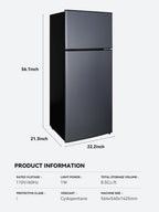 3.2 Cu.Ft Mini Fridge with Freezer, 7-Level Cooling Small Refrigerator