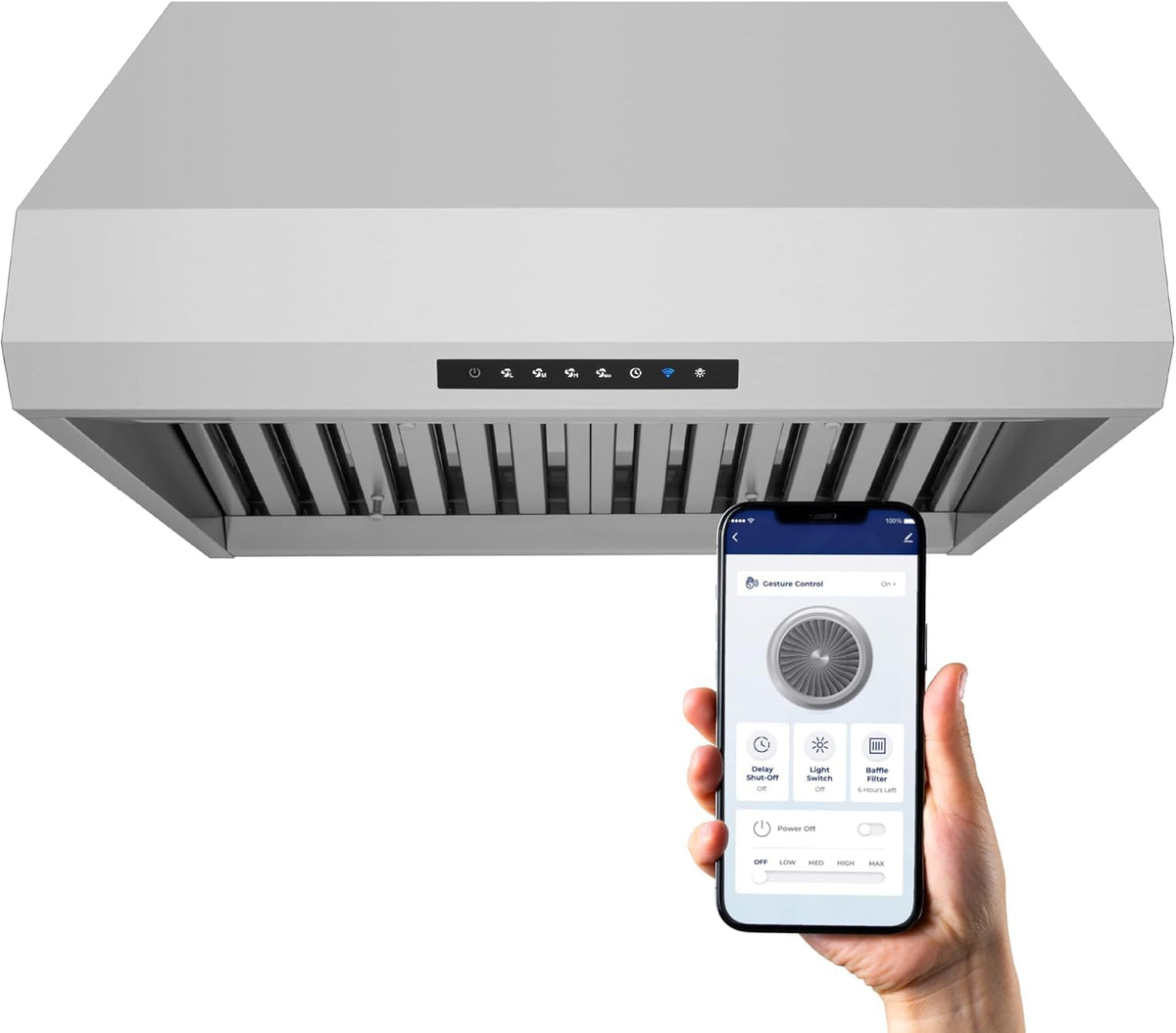 Hauslane 30 Inch Range Hood Under Cabinet 450-860CFM Ducted 3-Way Venting